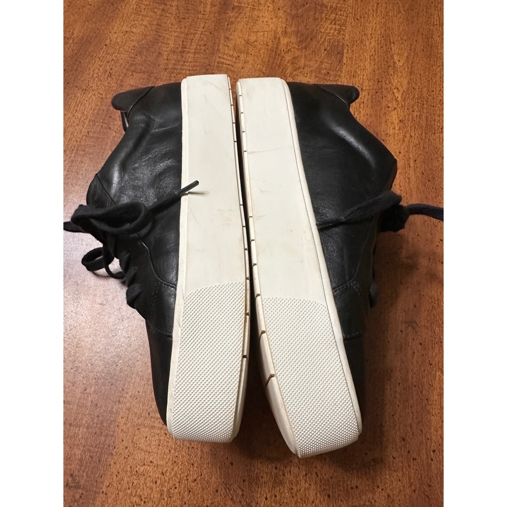Vince‎ Black Leather Lace Up Low Top Sneakers Women's Size 7.5 - Picture 6 of 7